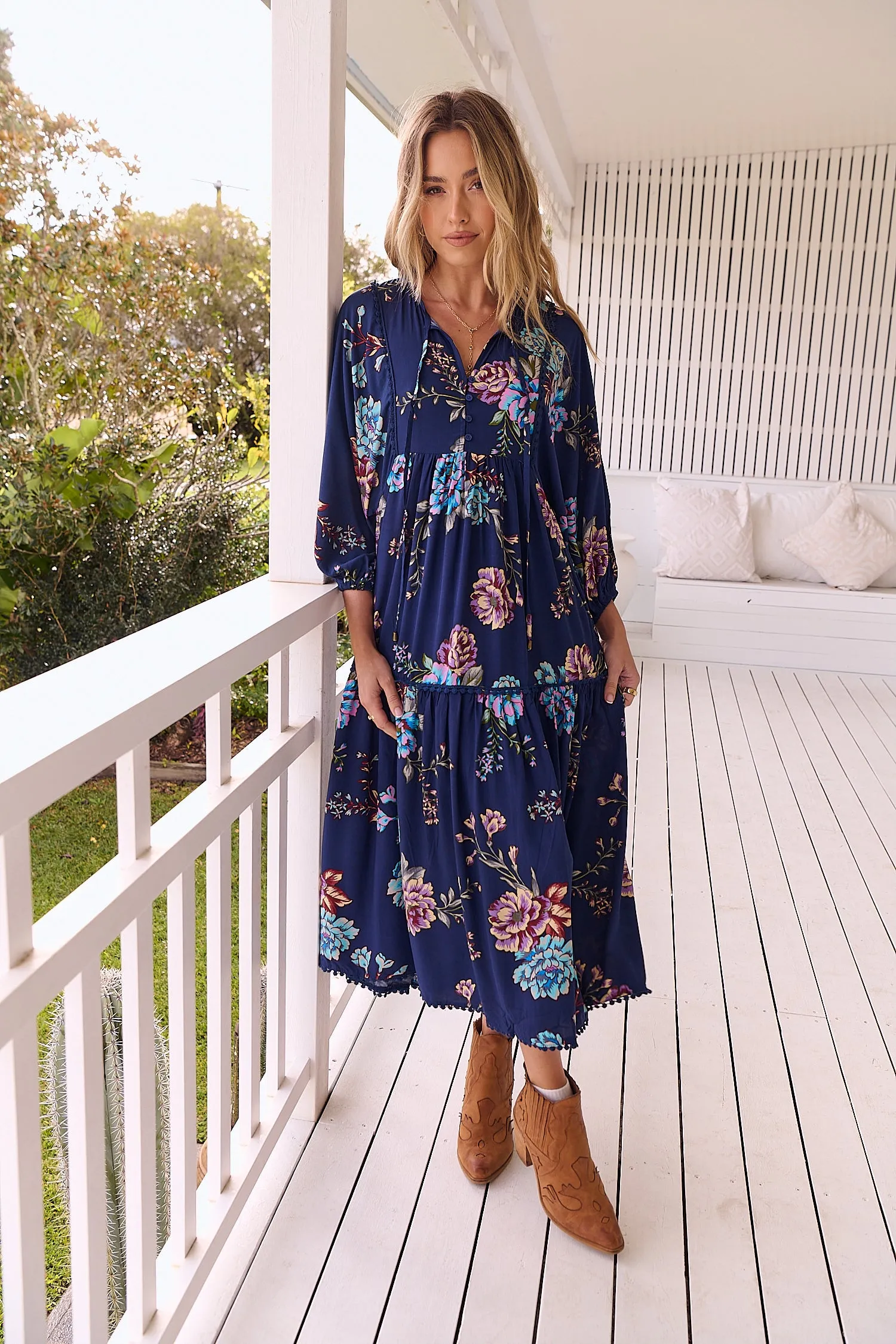 Botanica Print Palace Dress sold by Lilac and Mila product image thumbnail 4