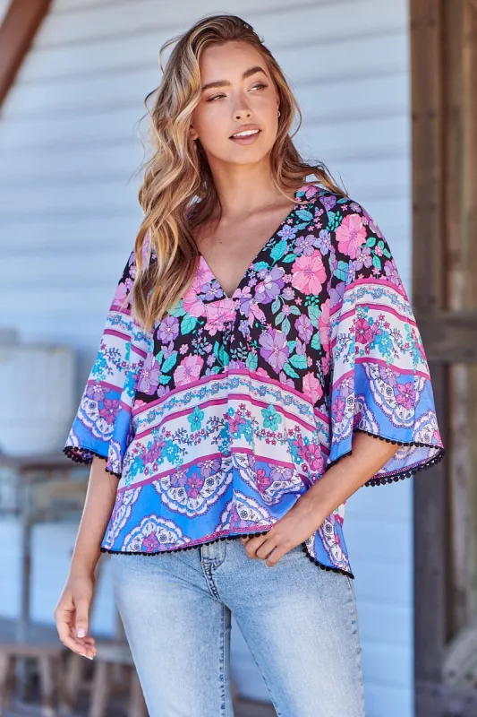 Blackbird Print Gabriella Top sold by Lilac and Mila