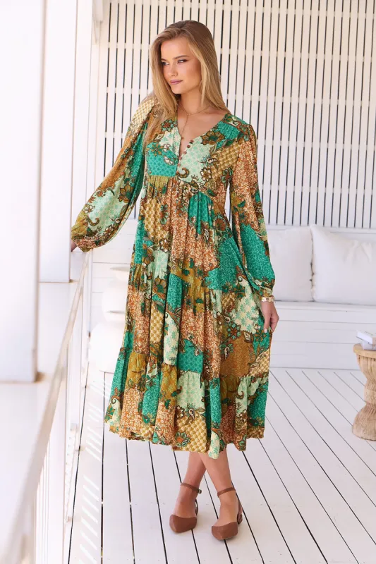 Wanderlust Print Eve Midi sold by Lilac and Mila