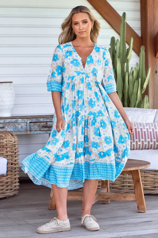 Swan River Daisy Print Eve Midi Dress sold by Lilac and Mila