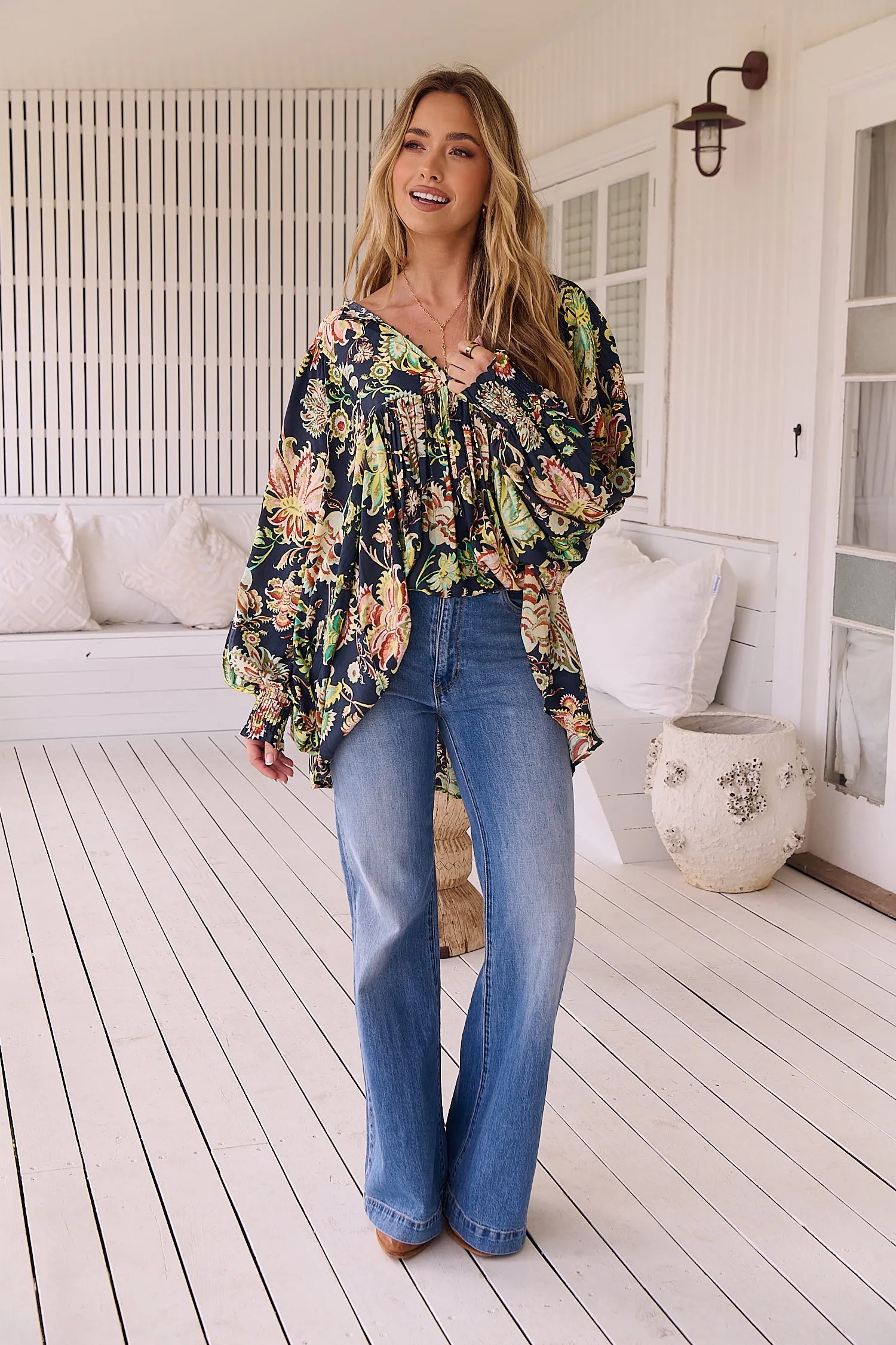 Brielle Print Paloma Blouse sold by Lilac and Mila