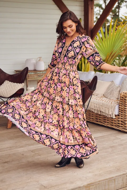 Apricot Blossom Print Chelsea Maxi sold by Lilac and Mila