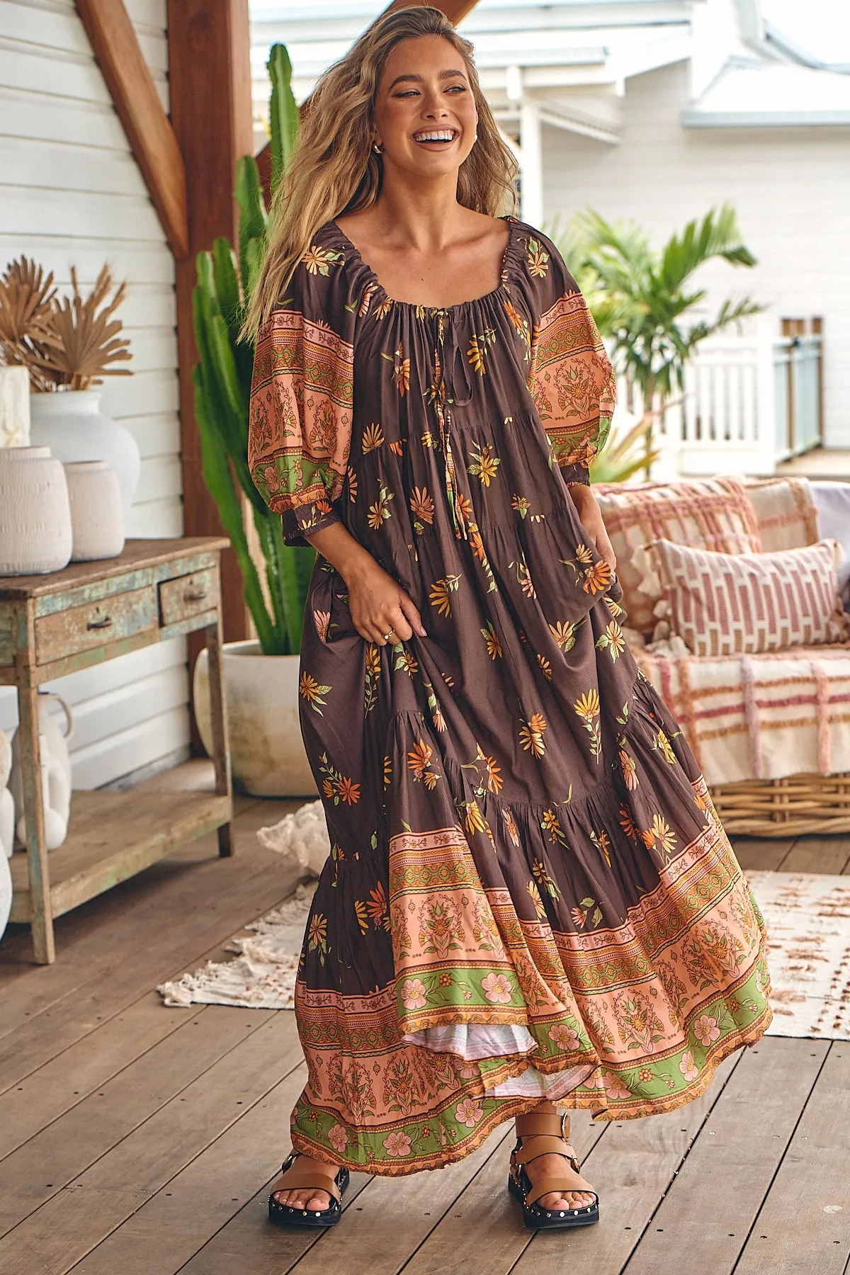 Secret Love Print Blossom Midi Dress sold by Lilac and Mila product image thumbnail 4