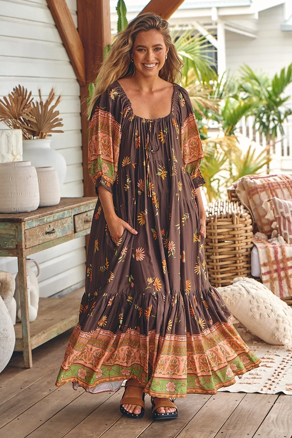 Secret Love Print Blossom Midi Dress sold by Lilac and Mila product image thumbnail 2