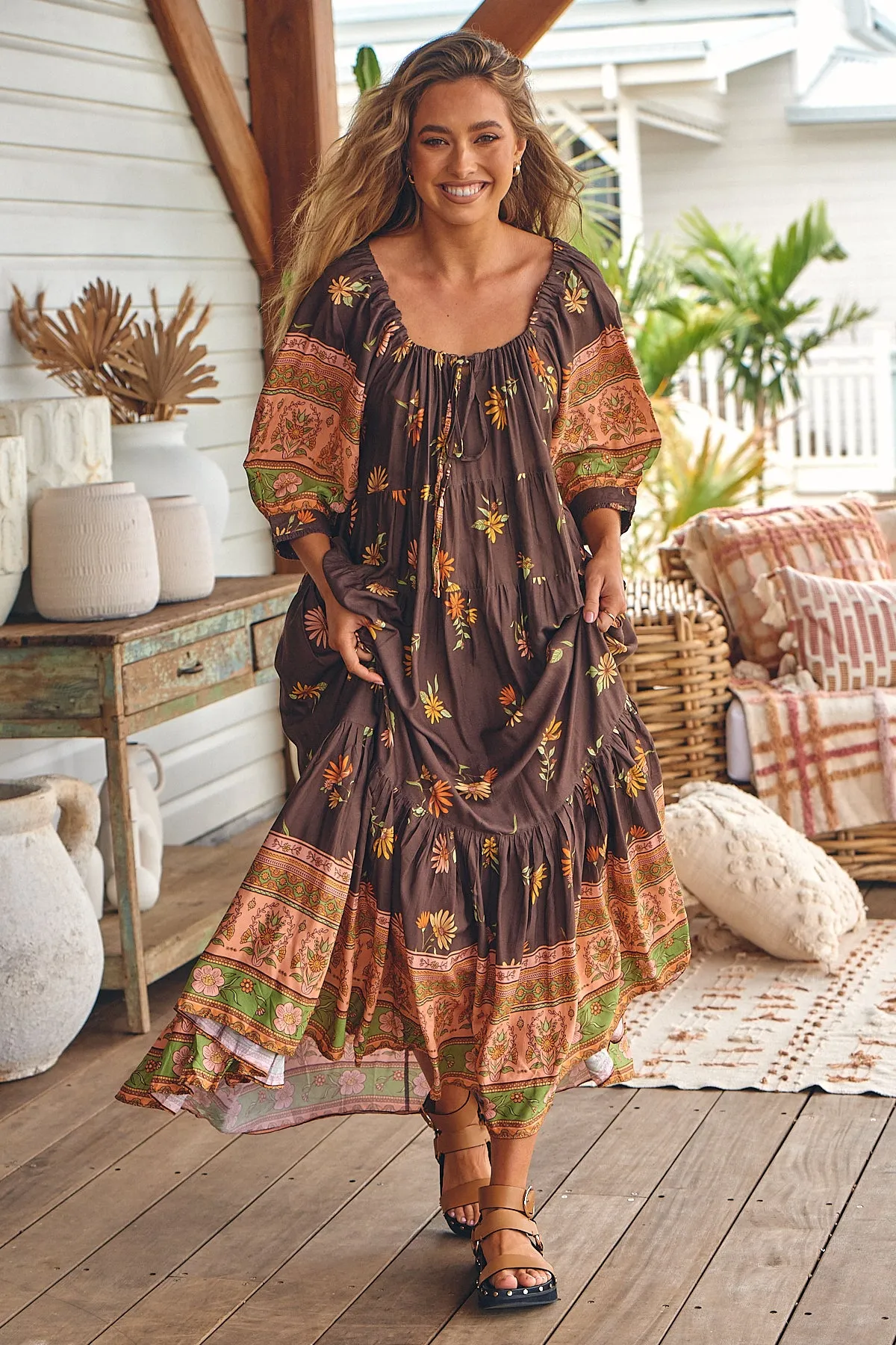 Secret Love Print Blossom Midi Dress sold by Lilac and Mila product image thumbnail 3