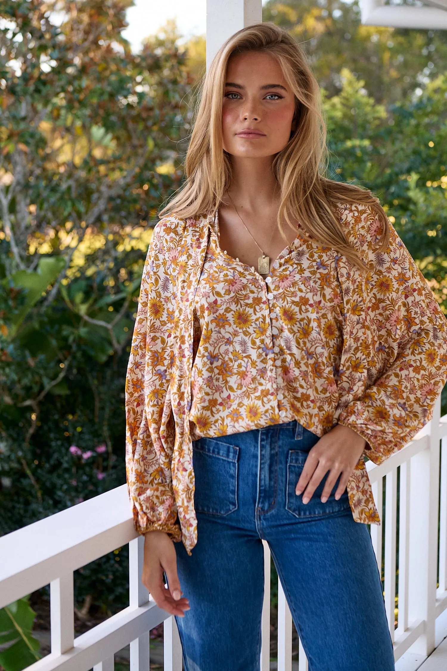 Solara Print Imogen Blouse sold by Lilac and Mila