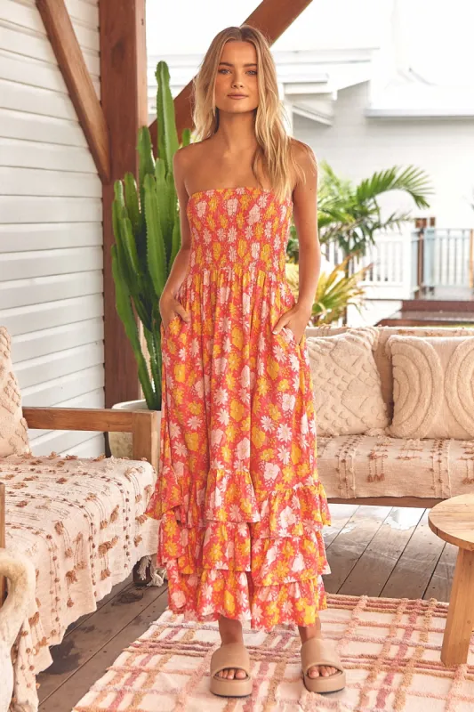 Follow the Sun Print Samba Maxi Dress sold by Lilac and Mila