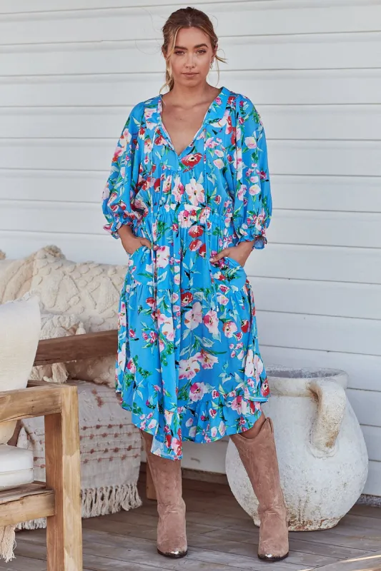 Imagination Print Jasmine Midi Dress sold by Lilac and Mila