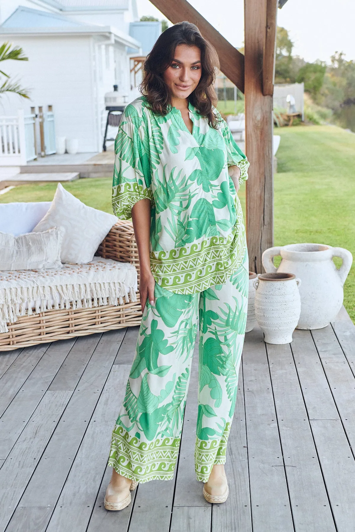 Palmetto Print Jax Pants sold by Lilac and Mila product image thumbnail 4