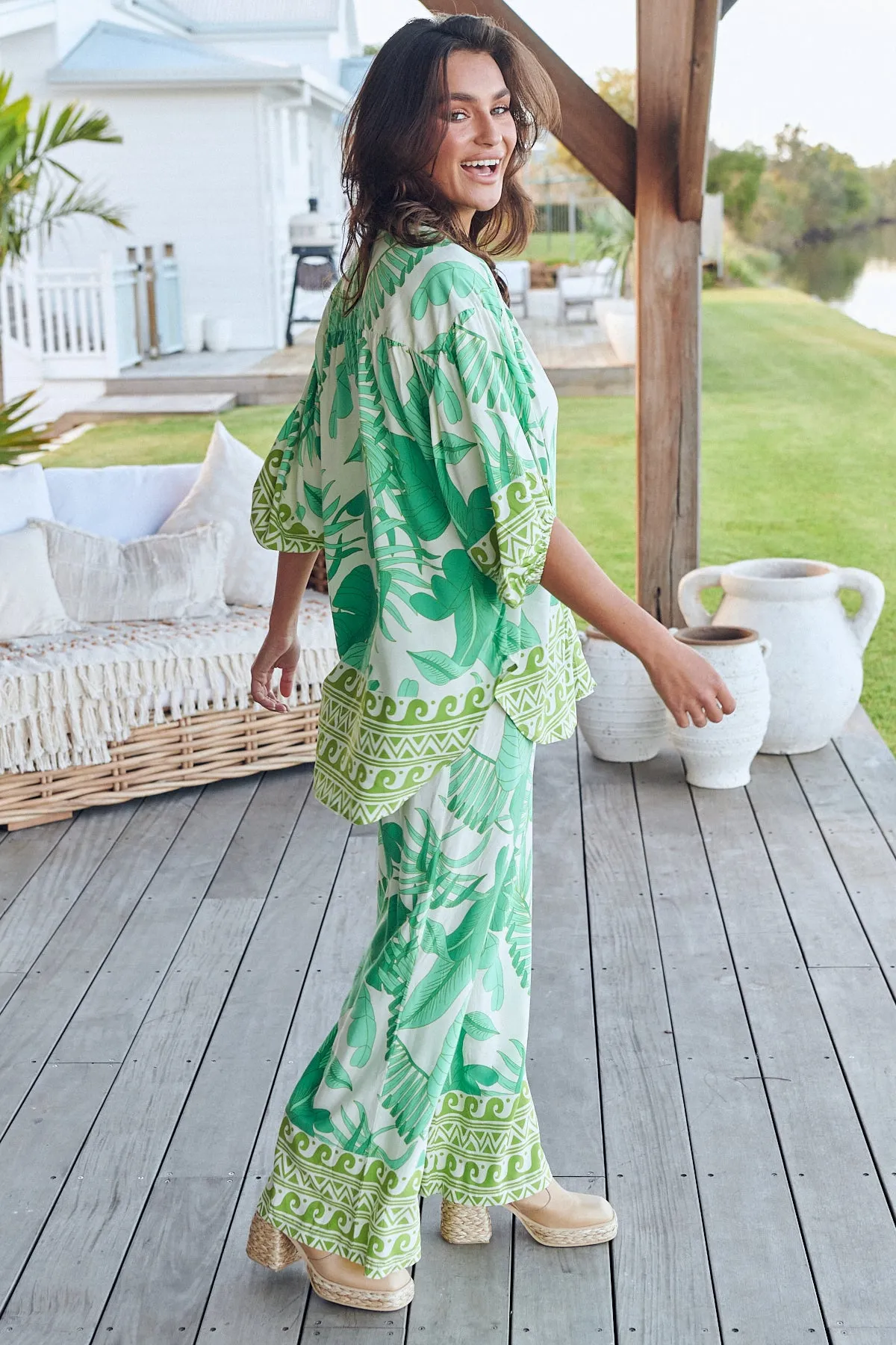 Palmetto Print Jax Pants sold by Lilac and Mila product image thumbnail 3