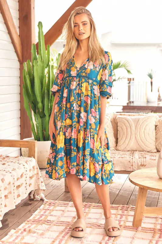 Tiya Print Monday Midi Dress sold by Lilac and Mila