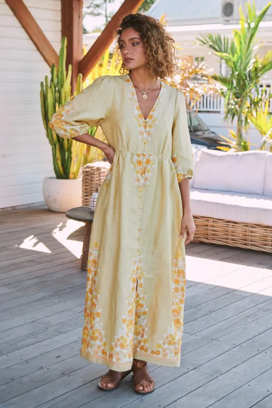 Daylilies Print Ivy Midi Dress sold by Lilac and Mila