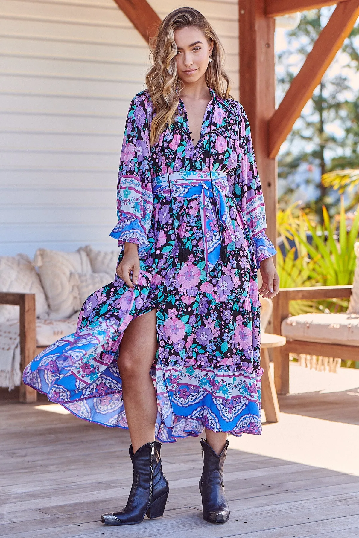 Blackbird Print Briana Dress sold by Lilac and Mila product image thumbnail 2