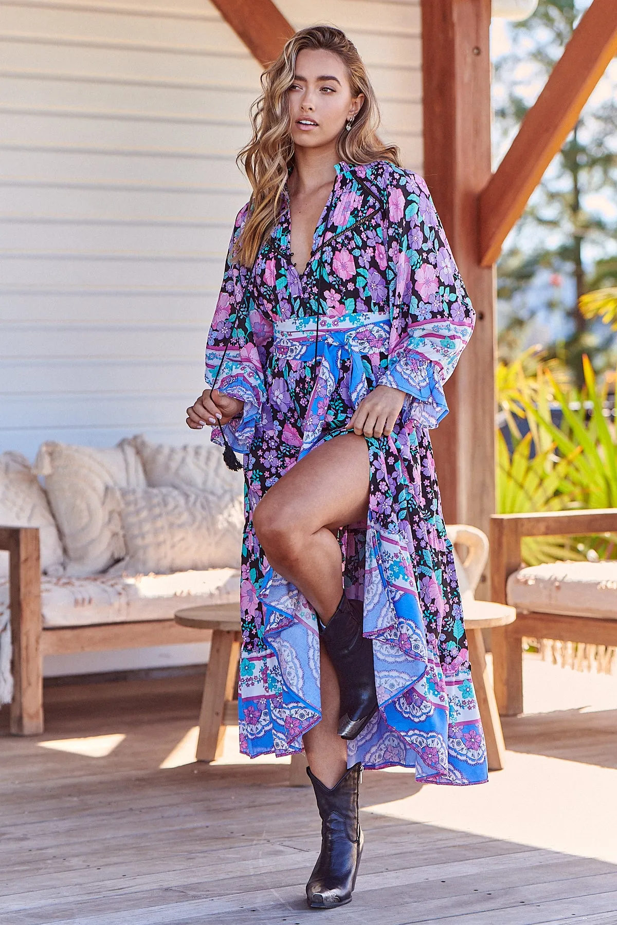 Blackbird Print Briana Dress sold by Lilac and Mila product image thumbnail 4