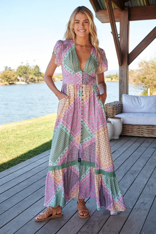 Lavender Haze Print Tabitha Maxi Dress sold by Lilac and Mila