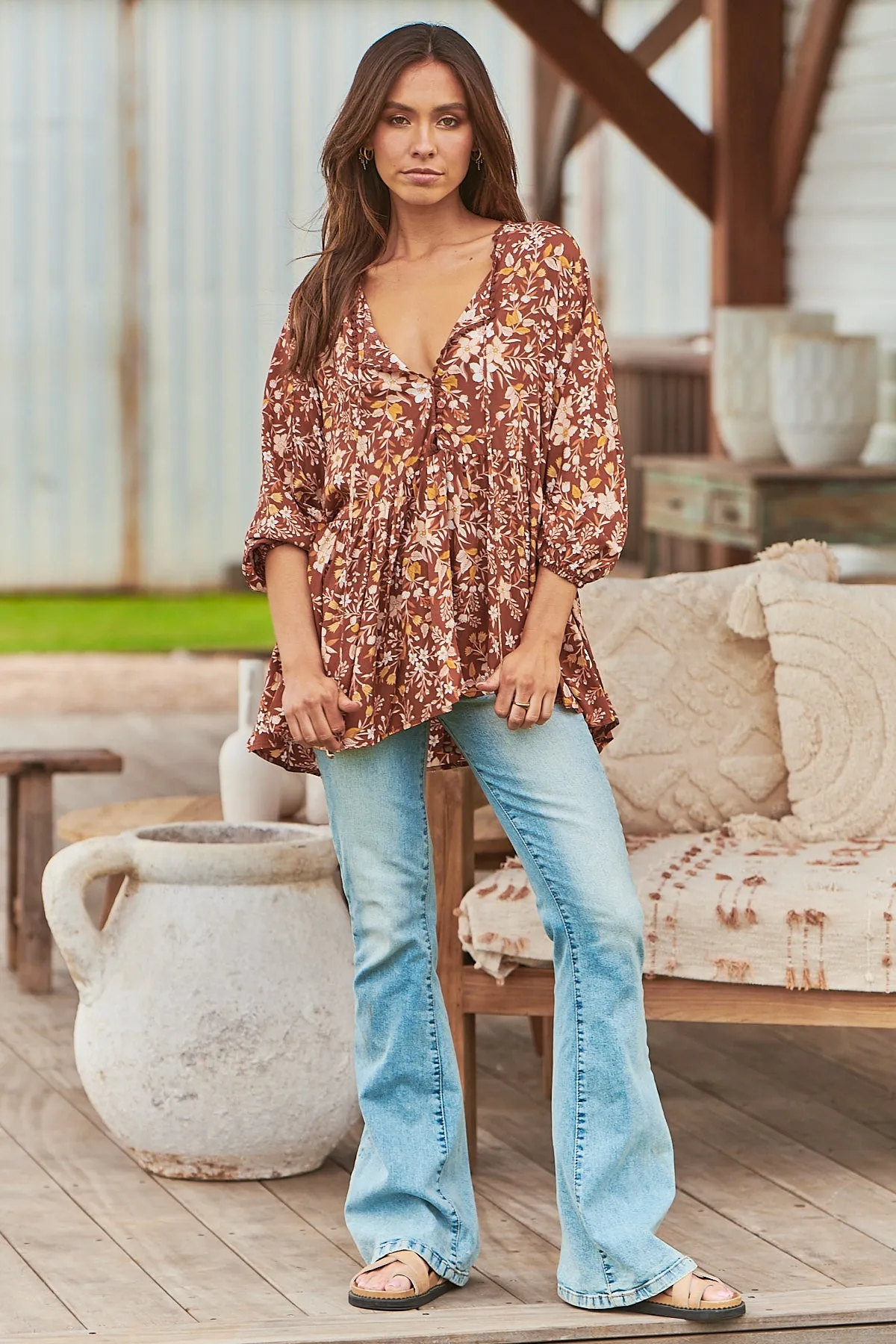 Corella Print Chloe Top sold by Lilac and Mila product image thumbnail 2