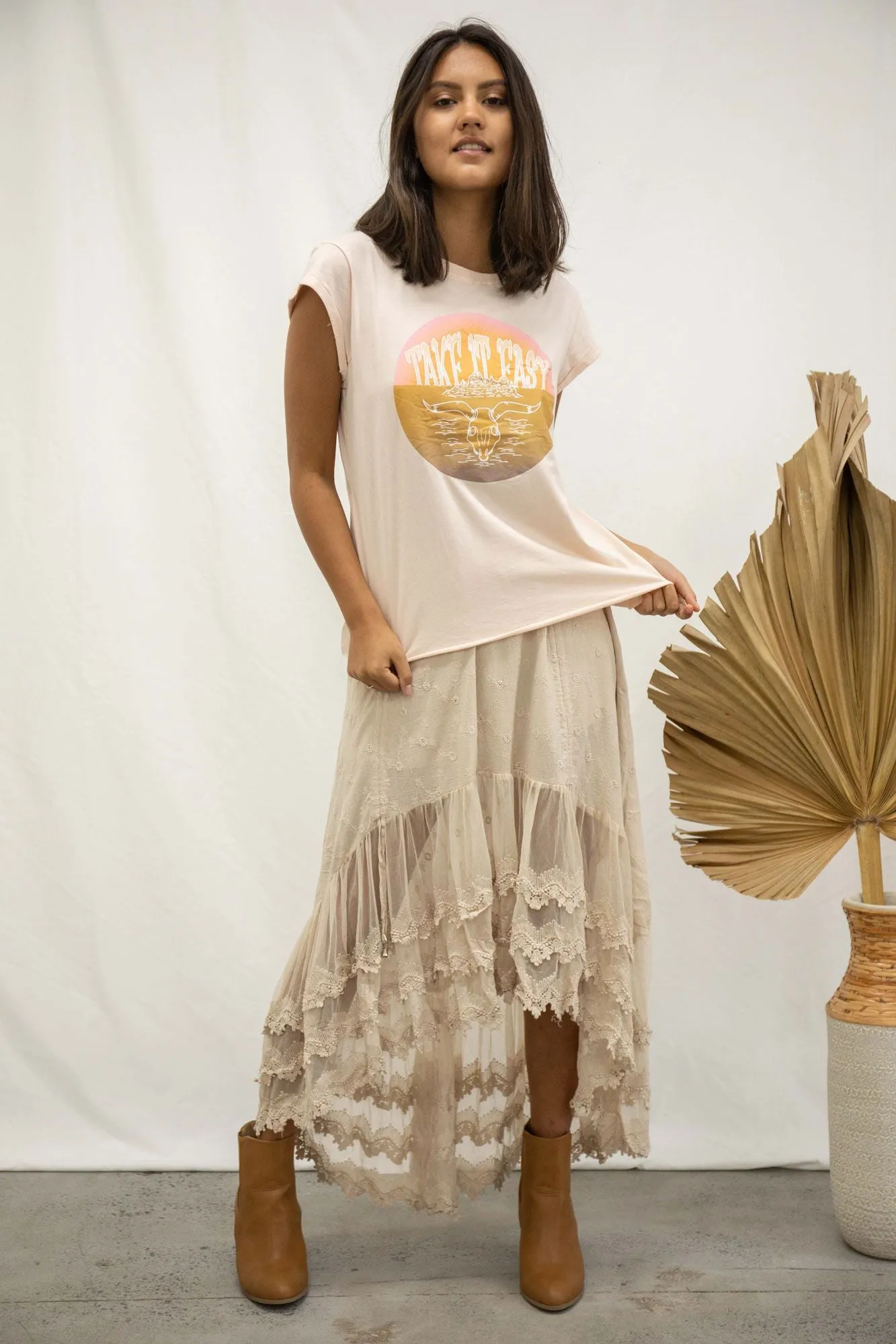 Take it Easy Tee - Blush sold by Lilac and Mila product image thumbnail 2