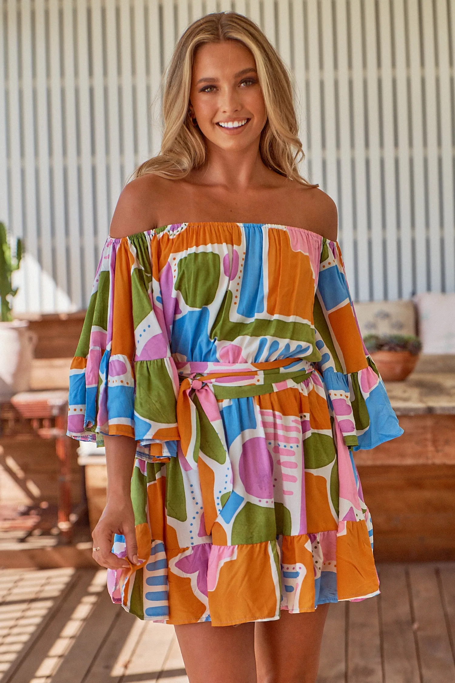 Pablo Print Jasmine Mini Dress sold by Lilac and Mila product image thumbnail 2