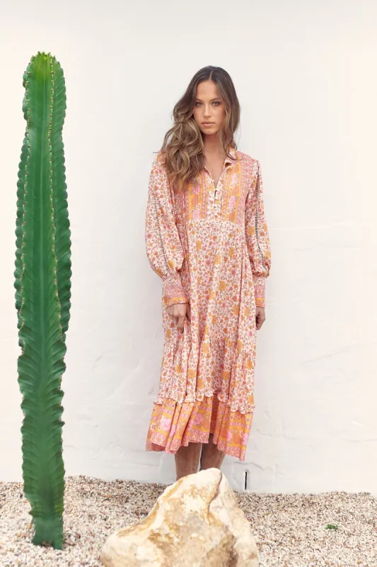 Amor Print Nirvana Midi Dress sold by Lilac and Mila