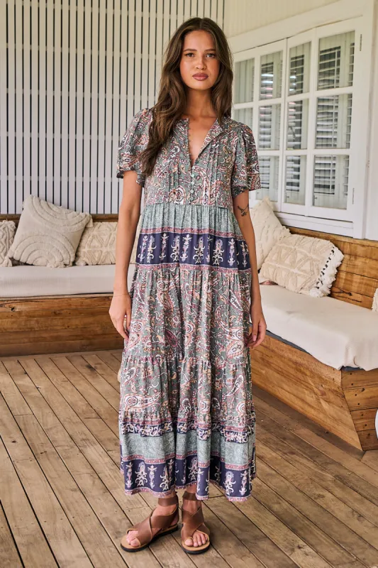 Olivine Print Olli Maxi Dress sold by Lilac and Mila