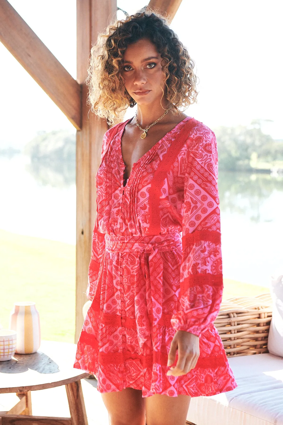 Amore Print Abio Mini Dress sold by Lilac and Mila product image thumbnail 3