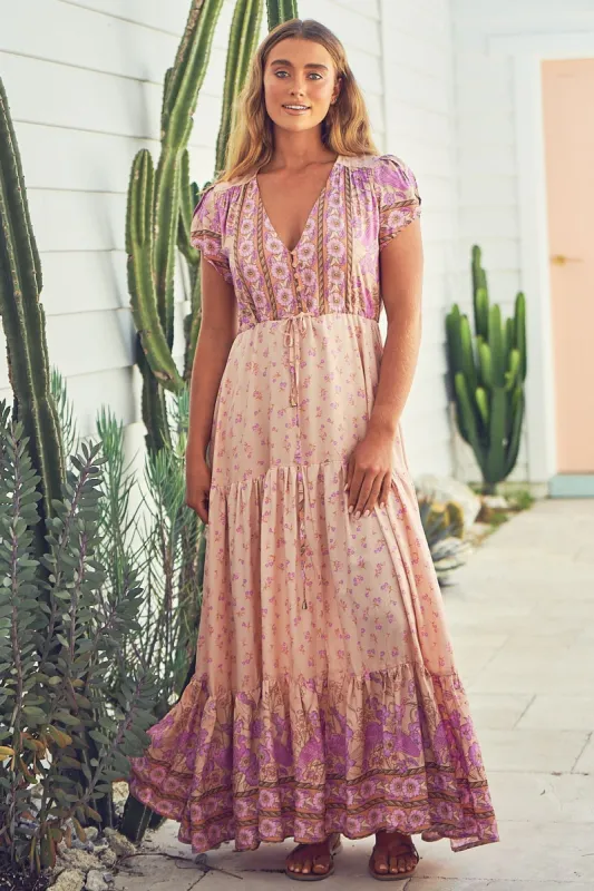 Sunset Birdie Print Melissa Maxi sold by Lilac and Mila