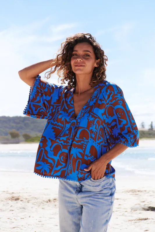 Desert to Sea Print Gabriella Top sold by Lilac and Mila