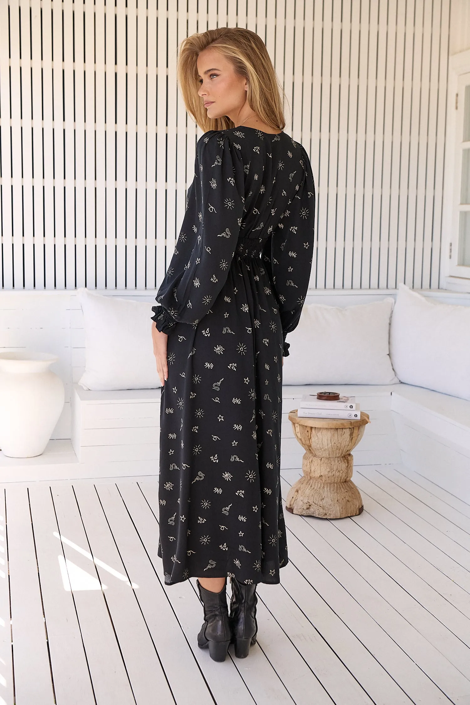 Love is all around Print Daphne Maxi Dress sold by Lilac and Mila product image thumbnail 5