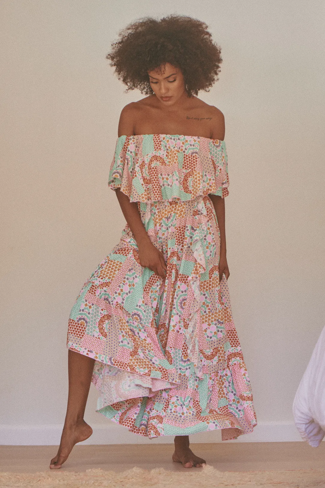 Dusty Print Georgie Maxi sold by Lilac and Mila