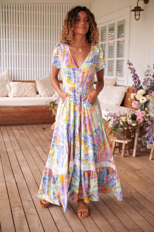 Bahamas Print Carmen Maxi sold by Lilac and Mila