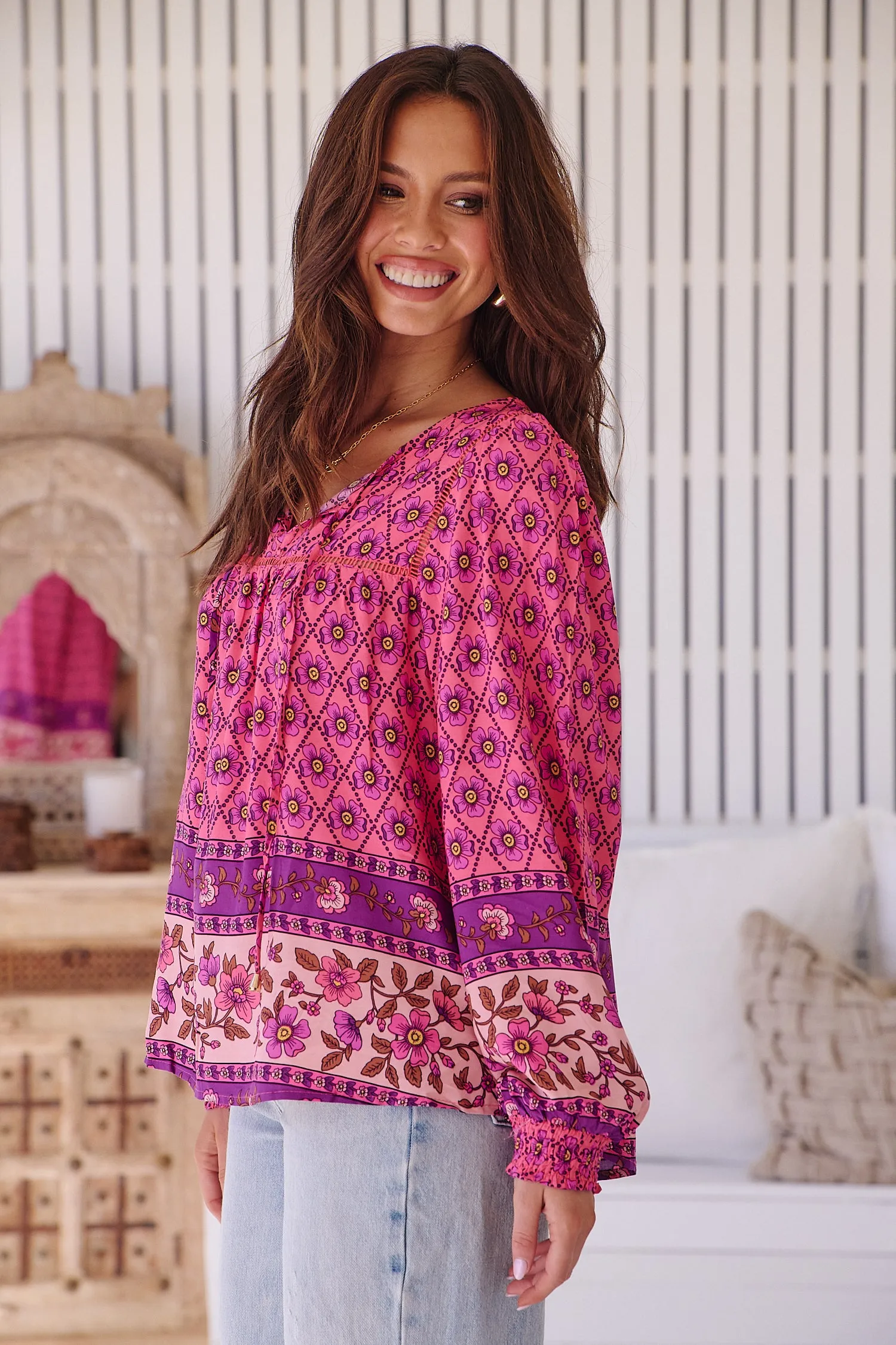 Jolene Print Quinn Blouse sold by Lilac and Mila product image thumbnail 3