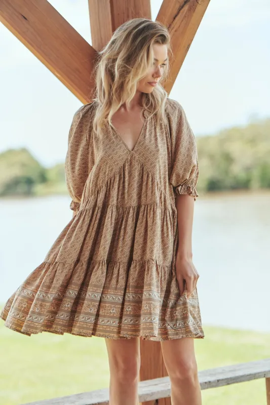 Bon Print Petal Mini Dress sold by Lilac and Mila