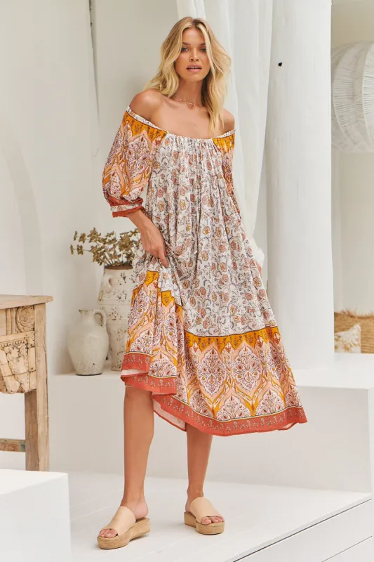 Quincy Print Blossom Midi Dress sold by Lilac and Mila