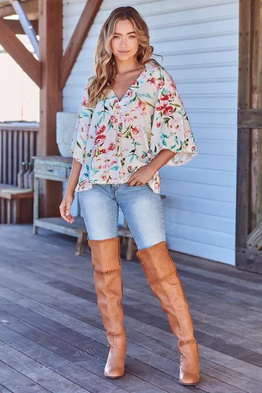 Solana Print Gabriella Top sold by Lilac and Mila