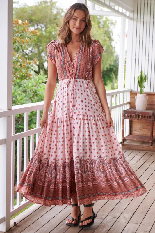 Rose Quartz Print Melissa Maxi sold by Lilac and Mila