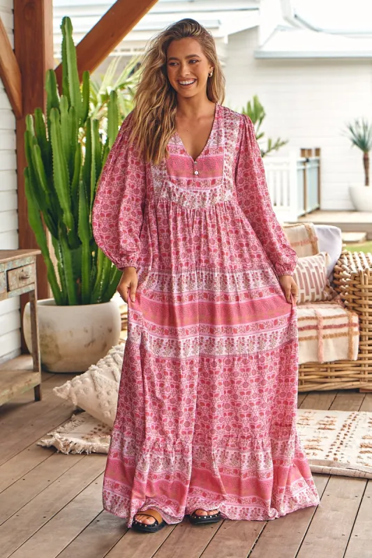 Rose Blossom Print Meadow Maxi Dress sold by Lilac and Mila