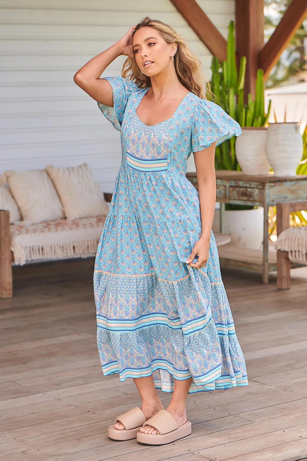 Sea Eden Print Isabella Maxi sold by Lilac and Mila product image thumbnail 5