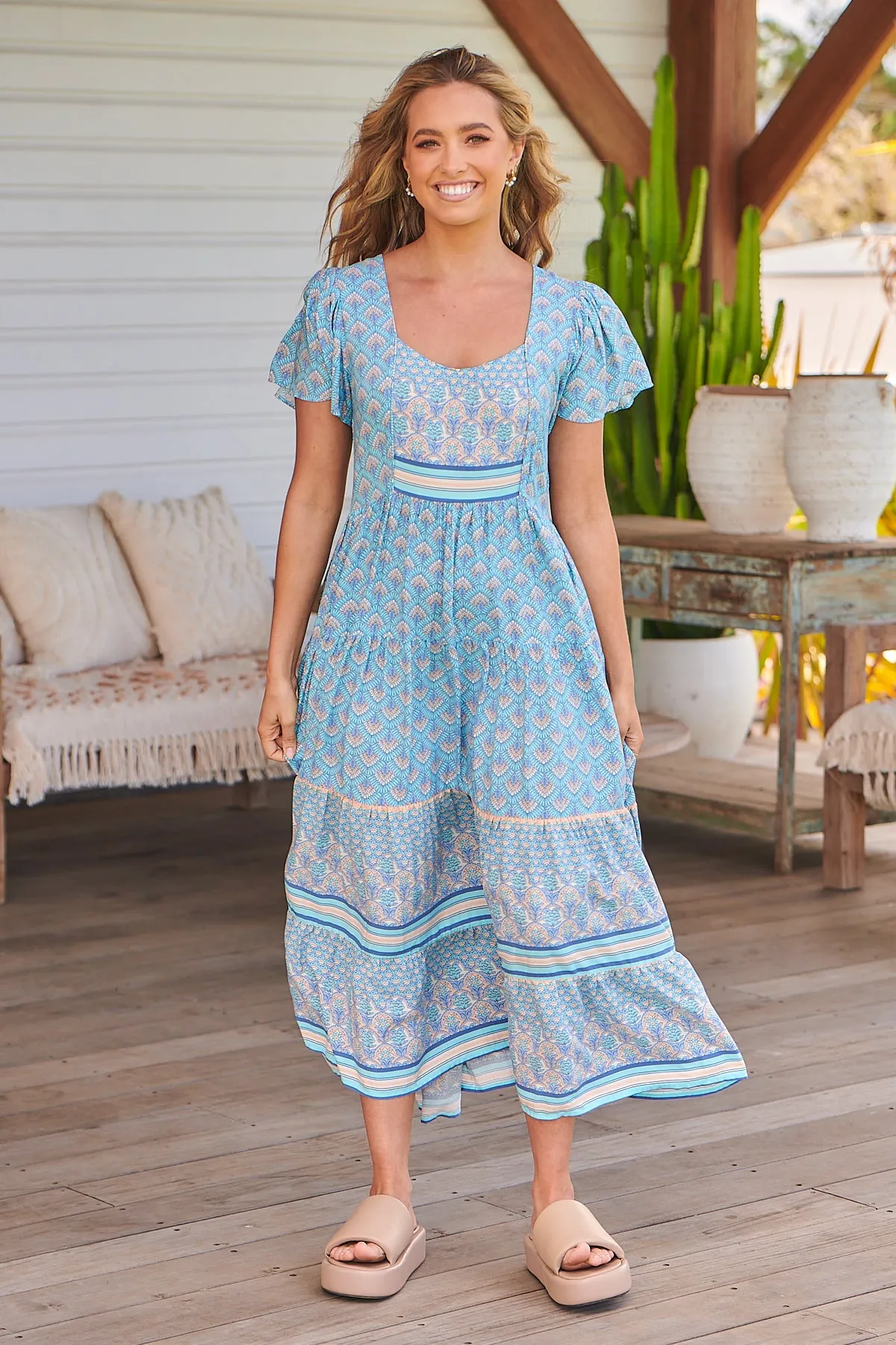 Sea Eden Print Isabella Maxi sold by Lilac and Mila