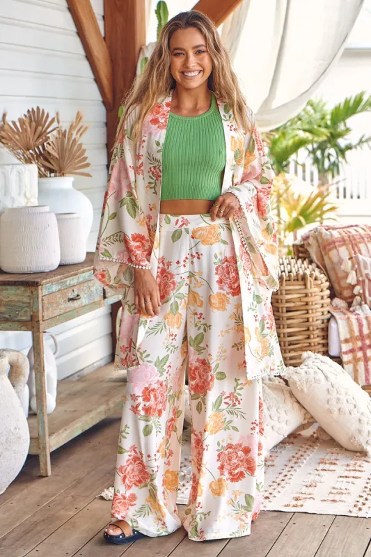 Verbena Print Hibiscus Pants sold by Lilac and Mila