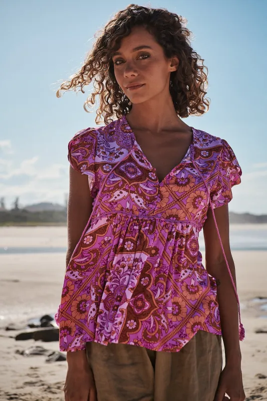 Cosmic Print Ella Top sold by Lilac and Mila