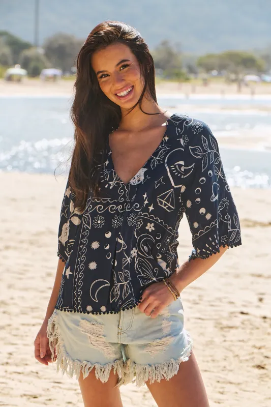 Elements Print Gabriella Top sold by Lilac and Mila