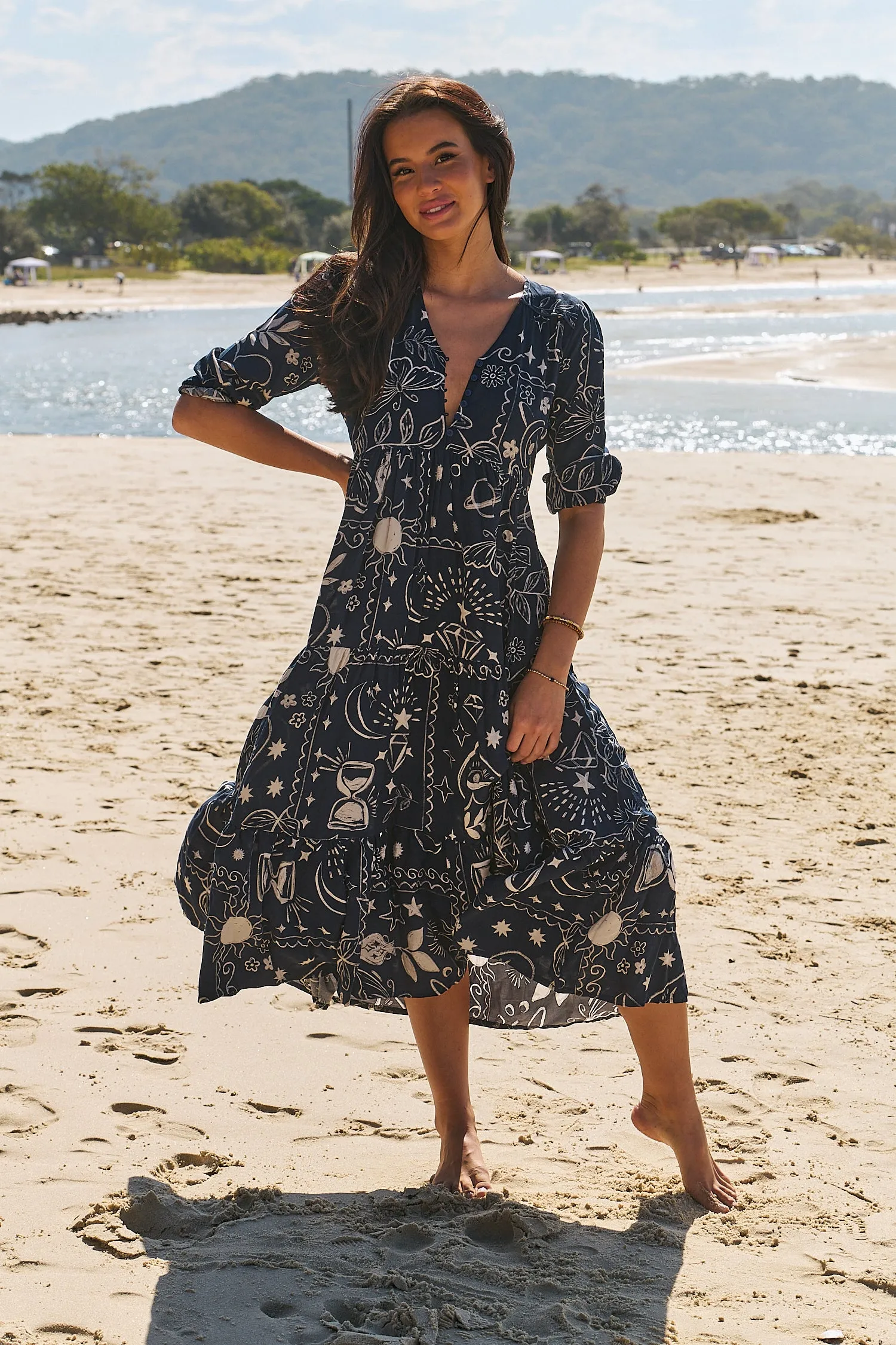 Elements Print Eve Midi sold by Lilac and Mila