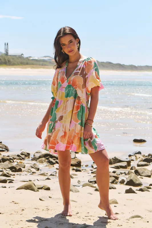 Tallulah Print Petal Mini Dress sold by Lilac and Mila