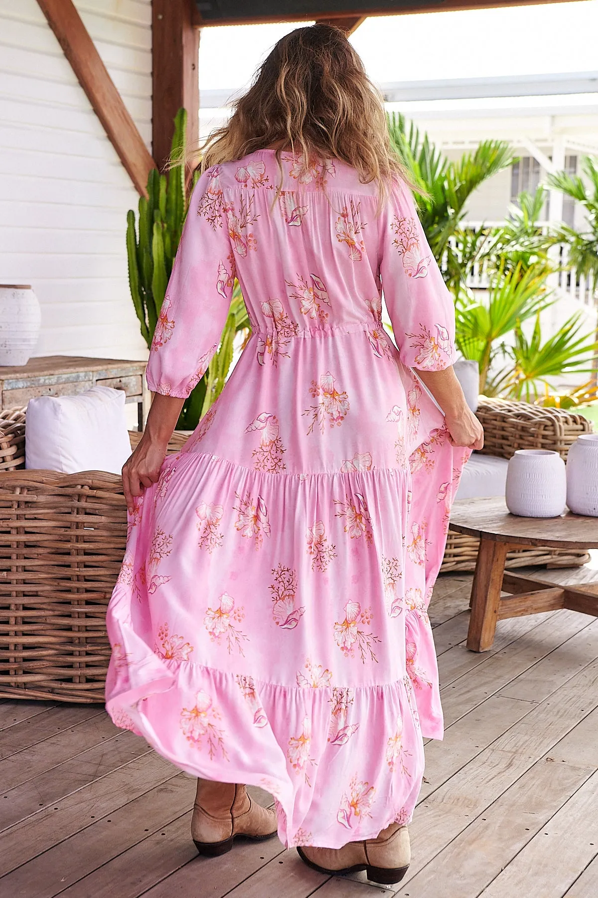 Seashells Print Tessa Maxi sold by Lilac and Mila product image thumbnail 5