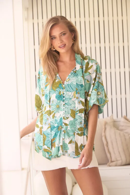 Amaya Print Imogen Blouse sold by Lilac and Mila
