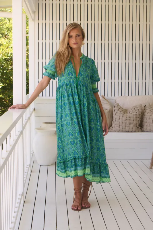 Tranquility Print Kora Midi sold by Lilac and Mila
