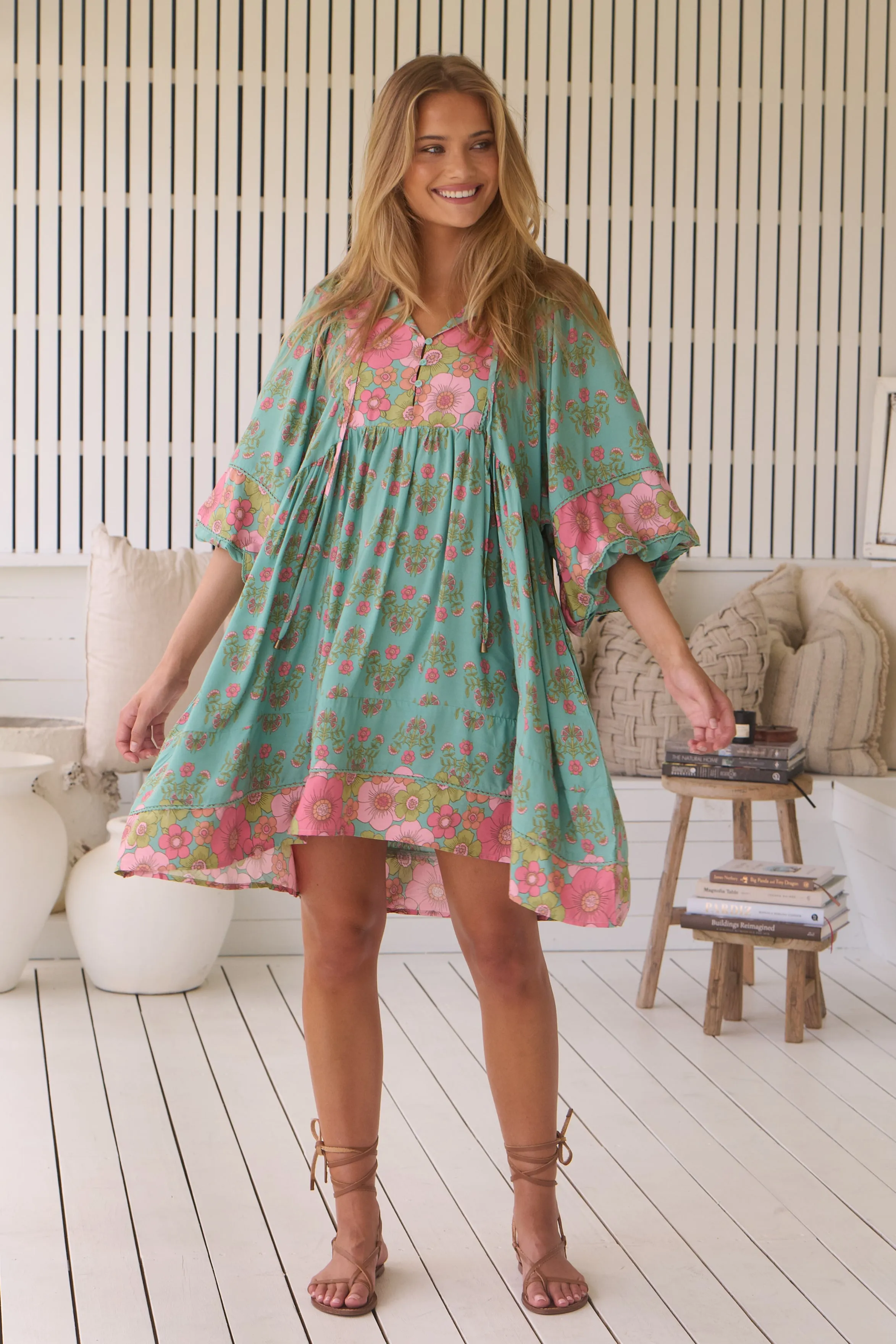 Meadowland Print Adela Midi Dress sold by Lilac and Mila product image thumbnail 3