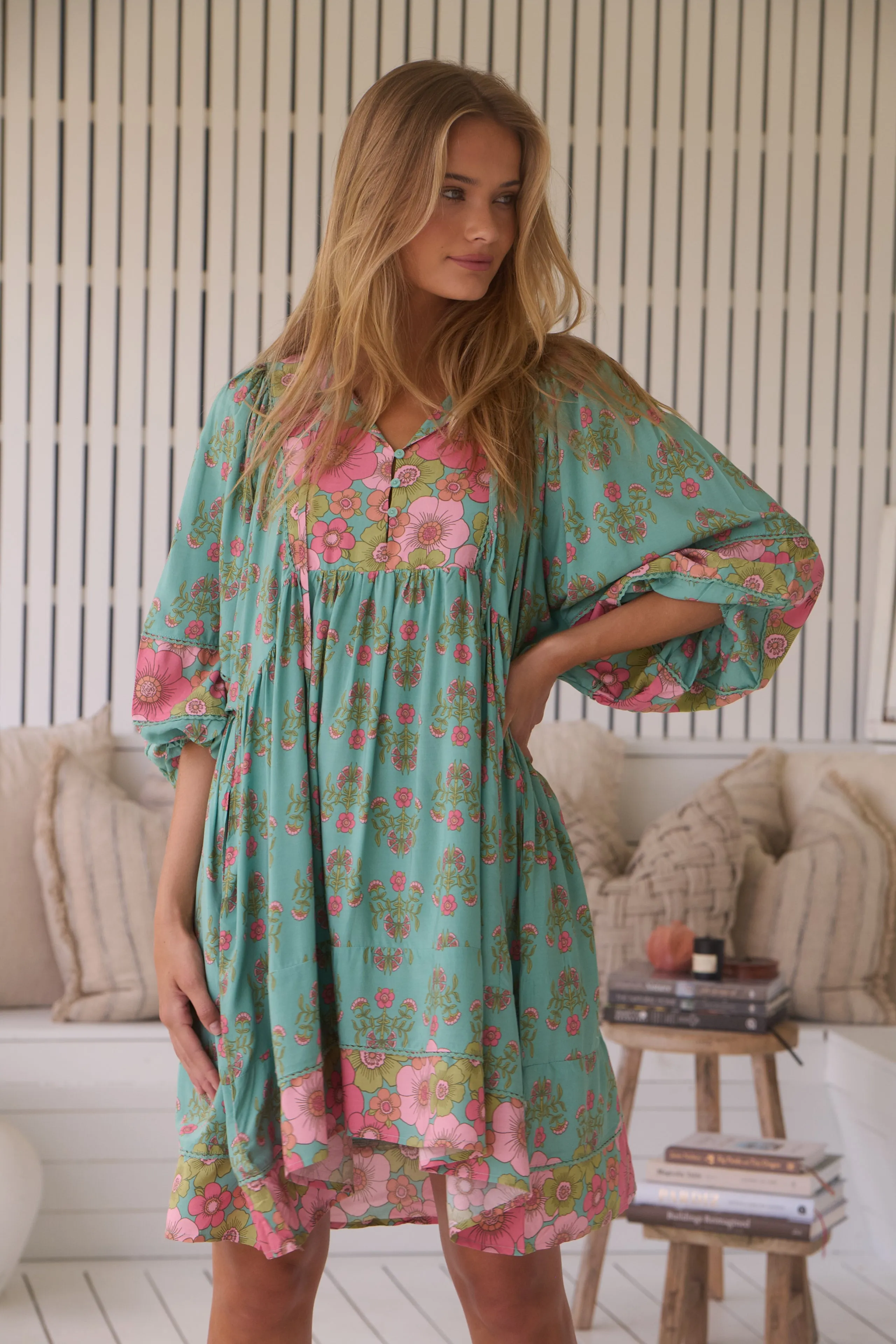 Meadowland Print Adela Midi Dress sold by Lilac and Mila product image thumbnail 5