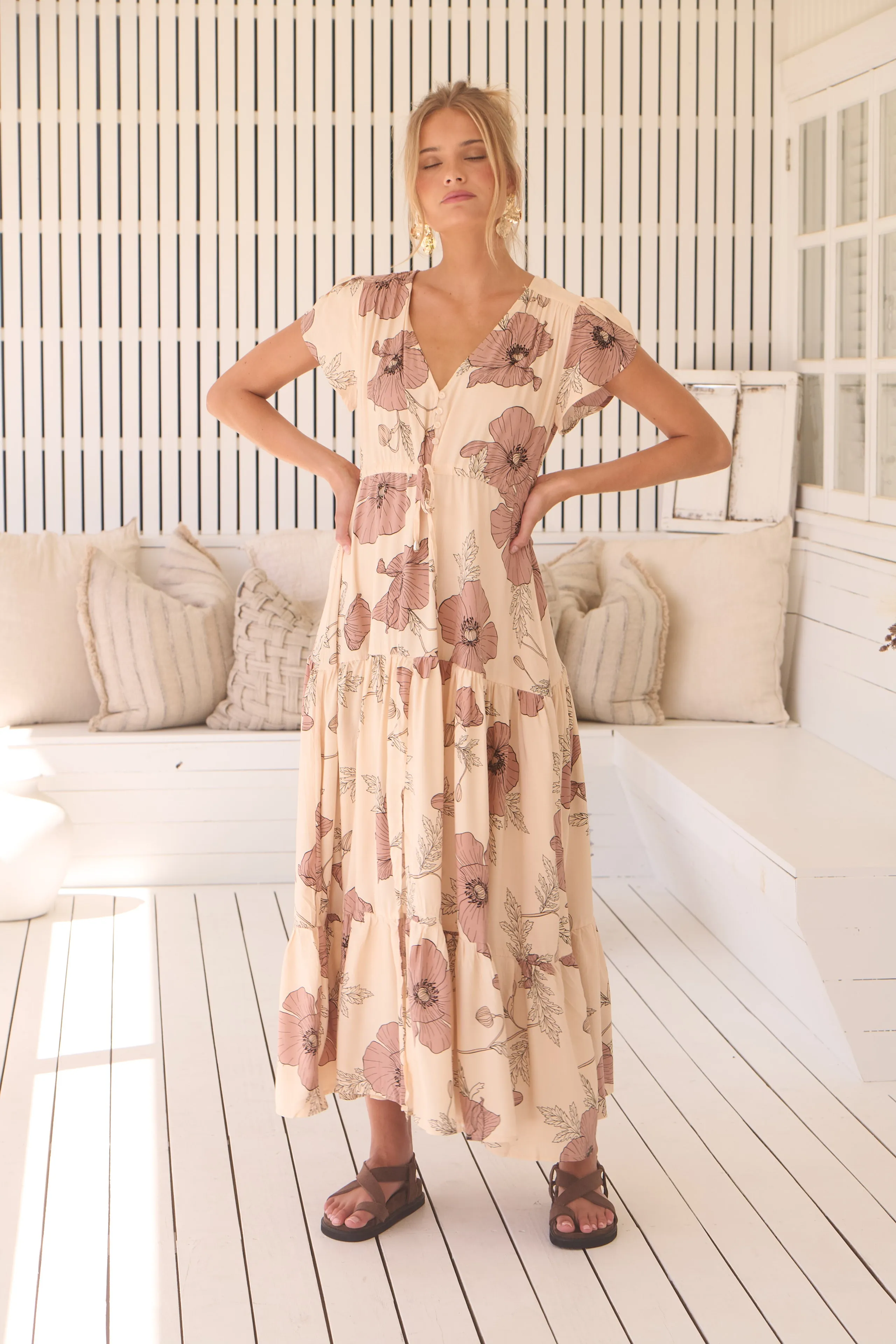 April Print Melissa Maxi sold by Lilac and Mila product image thumbnail 3