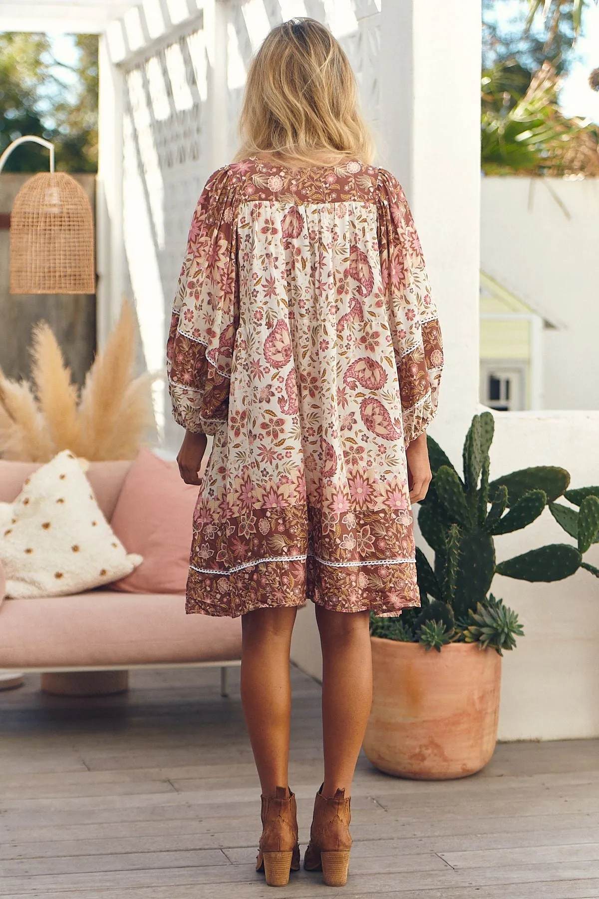 Flower Fields Print Adela Mini Dress sold by Lilac and Mila product image thumbnail 4